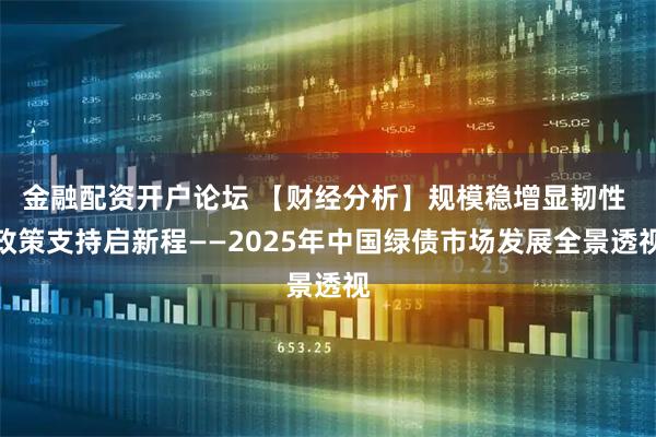 金融配资开户论坛 【财经分析】规模稳增显韧性 政策支持启新程——2025年中国绿债市场发展全景透视